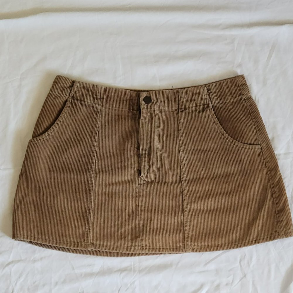Free People Mini Skirt Corduroy Tan Medium